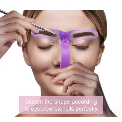Transform Your Look with the Reusable 8-in-1 Eyebrow Stencil Kit - Effortless Precision for Beautifully Shaped Brows
