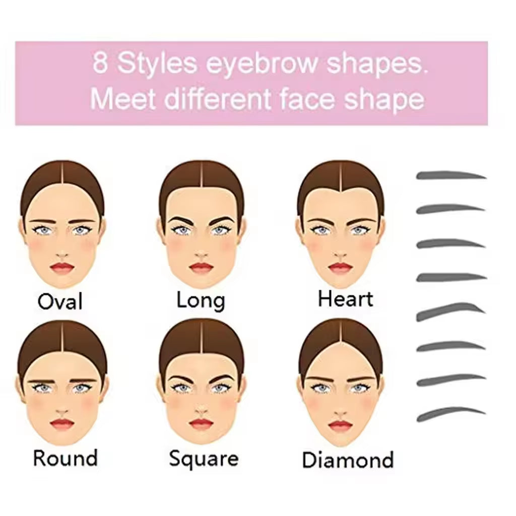 Transform Your Look with the Reusable 8-in-1 Eyebrow Stencil Kit - Effortless Precision for Beautifully Shaped Brows