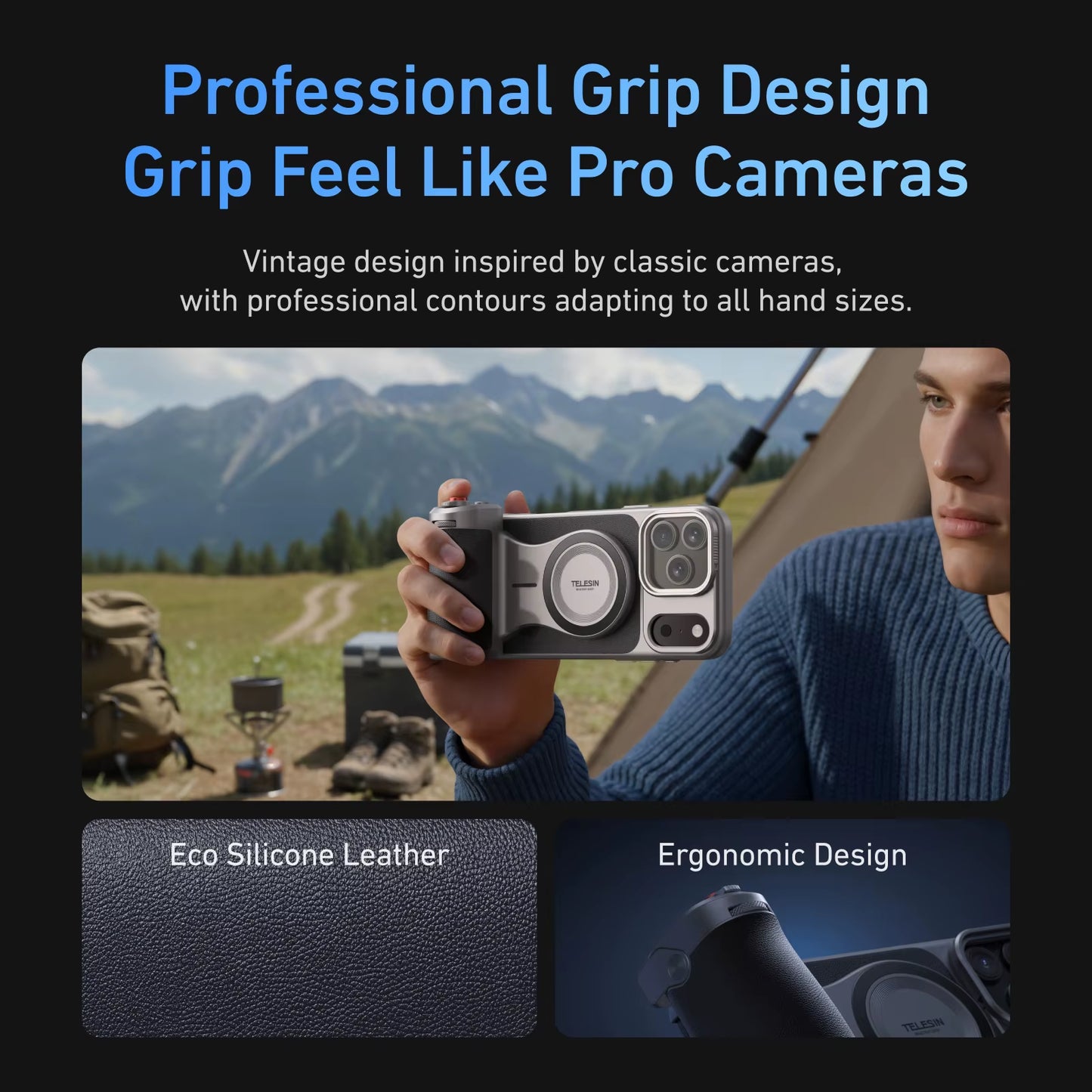 Elevate Your Photography with the TELESIN Magnetic Master Grip Kit for iPhone 17 Pro Max - Complete with Graphene Cooling Case and Ergonomic Handle