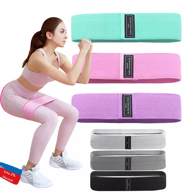 Professional Fitness Resistance Band for Buttocks Enhancement - Elastic Cloth Rubber Expander for Home Workouts