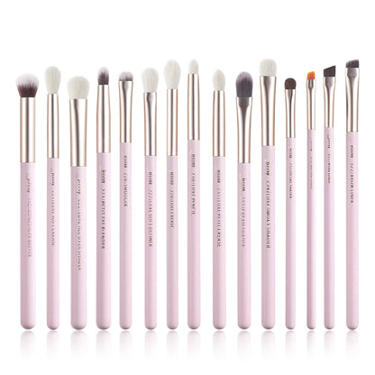 Jessup Makeup Brushes Set 15Pcs Make up Brush Tools Kit Eye Liner Shader Natural-Synthetic Hair Rose Gold/Black T157