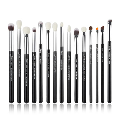 Jessup Makeup Brushes Set 15Pcs Make up Brush Tools Kit Eye Liner Shader Natural-Synthetic Hair Rose Gold/Black T157