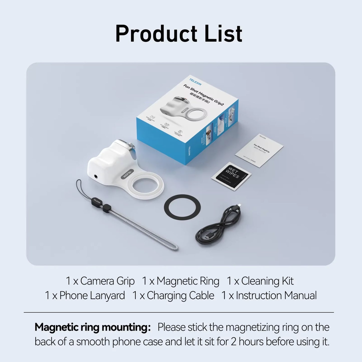 Elevate Your Photography with the TELESIN Magnetic Phone Camera Hand Grip - Remote Control for iPhone, HUAWEI, and SAMSUNG