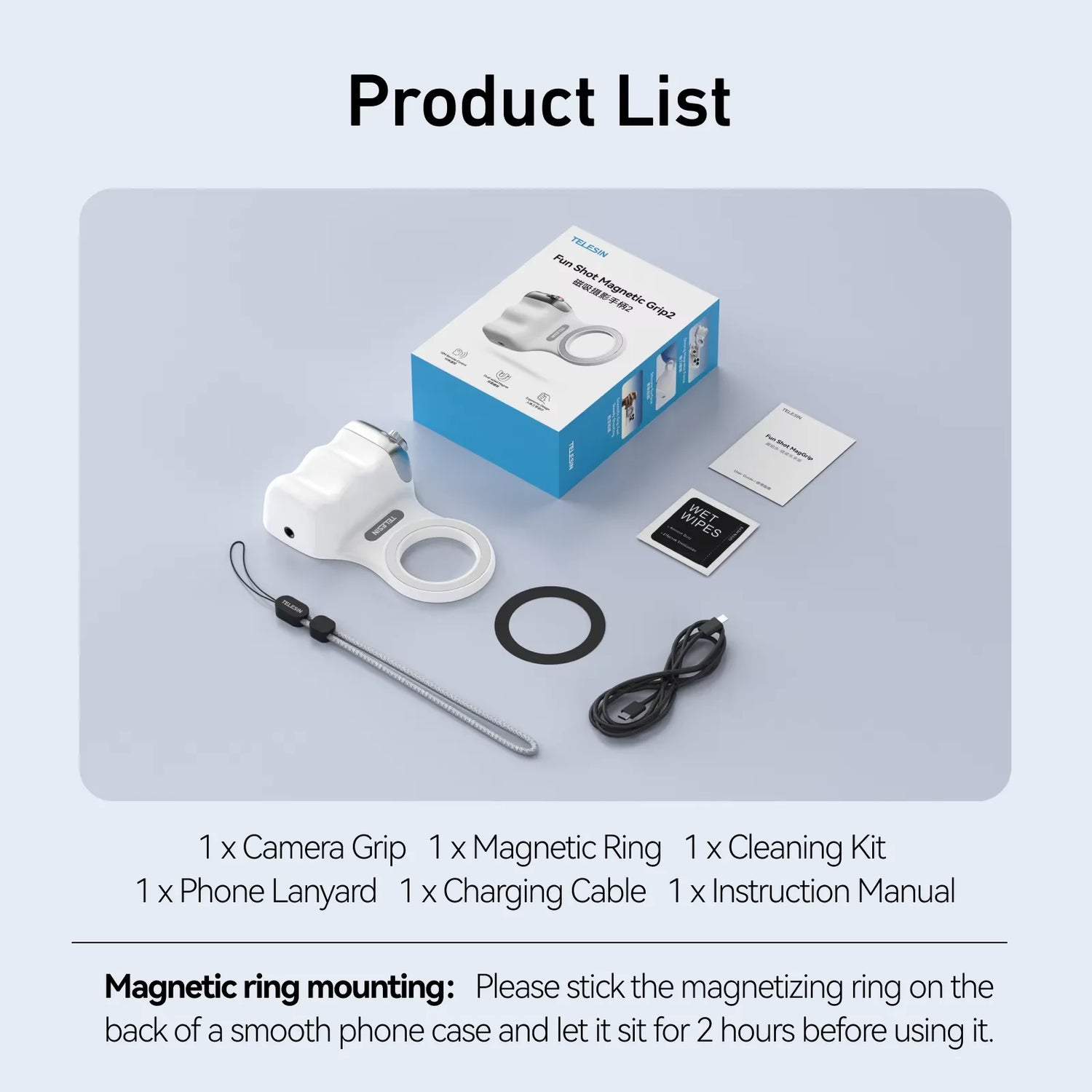 Elevate Your Photography with the TELESIN Magnetic Phone Camera Hand Grip - Remote Control for iPhone, HUAWEI, and SAMSUNG