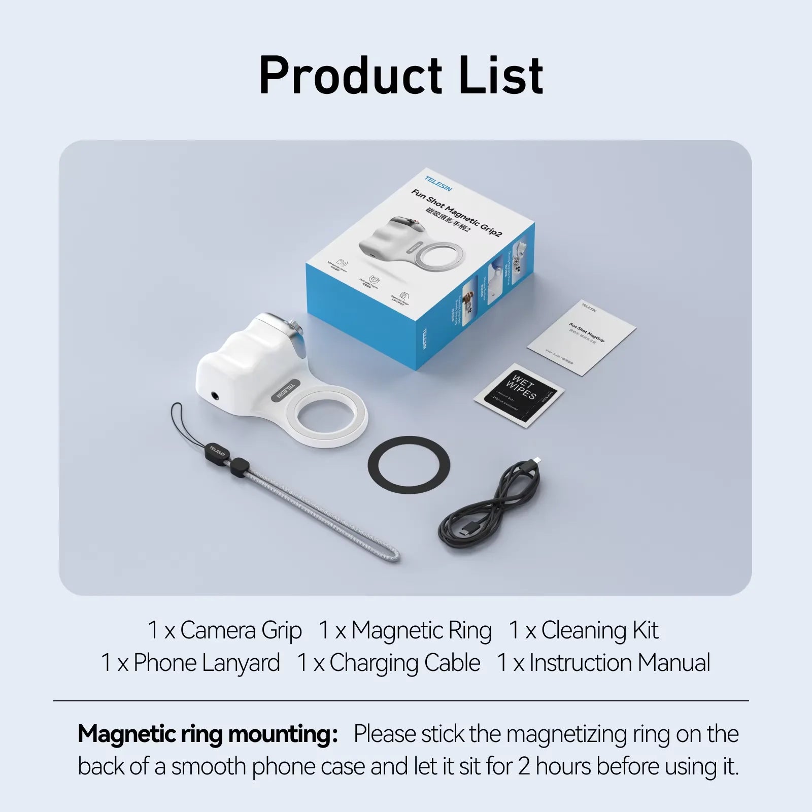 Elevate Your Photography with the TELESIN Magnetic Phone Camera Hand Grip - Remote Control for iPhone, HUAWEI, and SAMSUNG