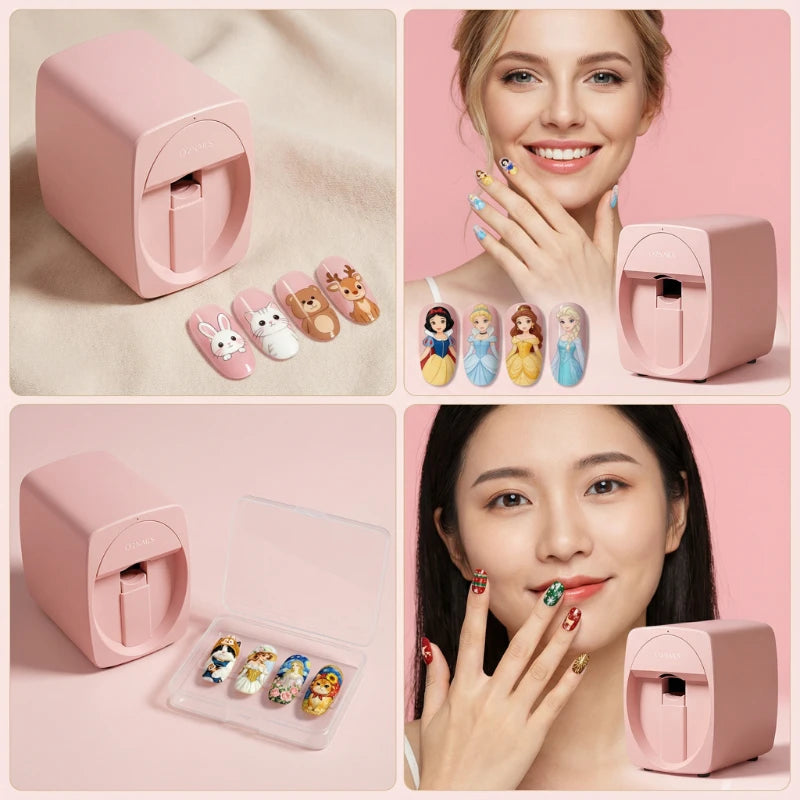 Portable 3D Nail Art Printer with Mobile App Control and Extensive Design Options for Family Use