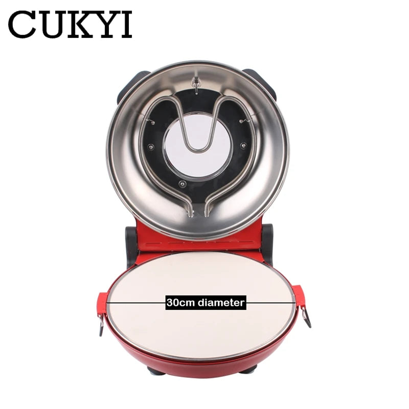 Electric Pizza Oven with Ceramic Stone Baking Plate - 31cm Diameter for Authentic Italian Pizza and Frozen Bread Defrosting