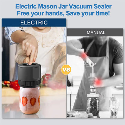 Revolutionize Your Food Storage with the Cordless Automatic Electric Mason Jar Vacuum Sealer Kit - Perfect for Freshness and Fermentation!