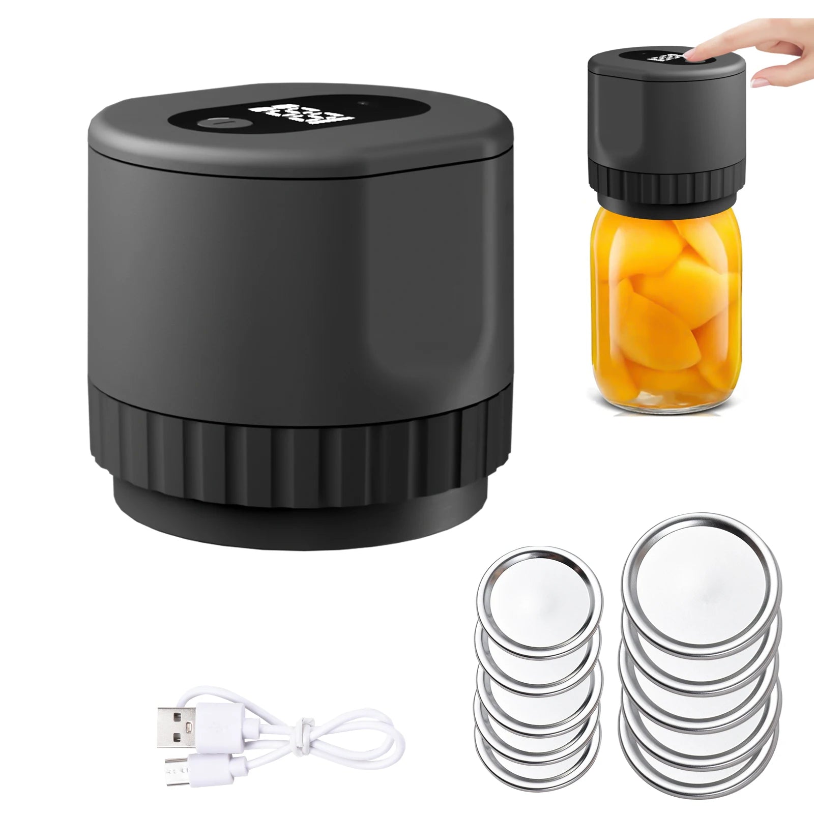 Revolutionize Your Food Storage with the Cordless Automatic Electric Mason Jar Vacuum Sealer Kit - Perfect for Freshness and Fermentation!
