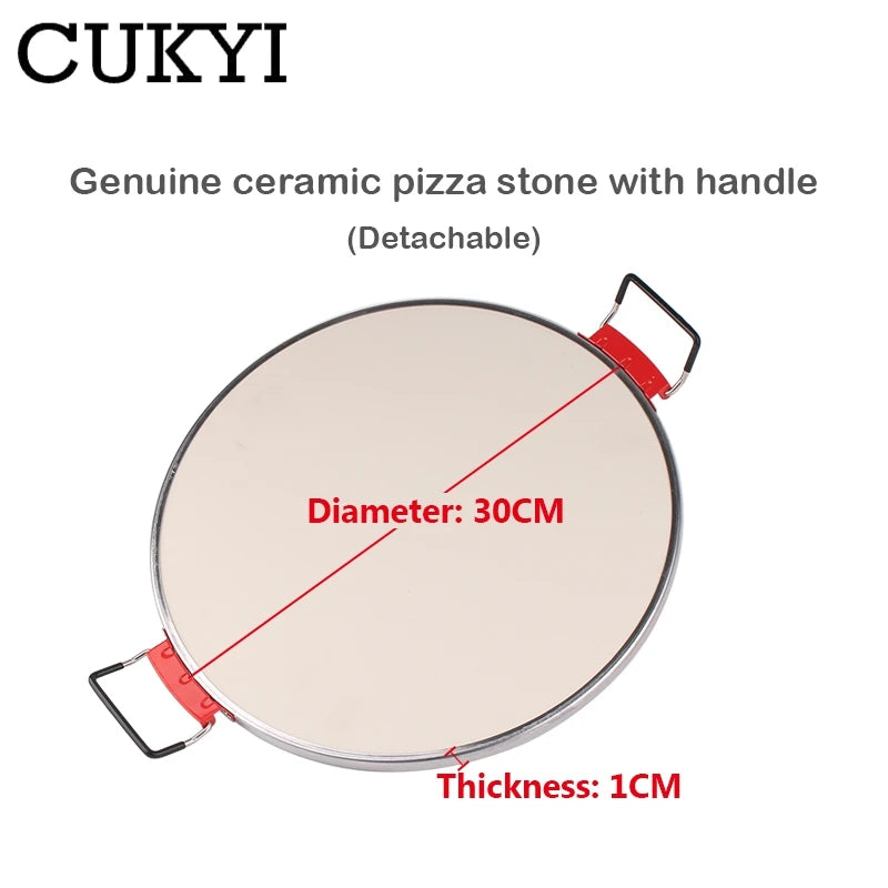 Electric Pizza Oven with Ceramic Stone Baking Plate - 31cm Diameter for Authentic Italian Pizza and Frozen Bread Defrosting
