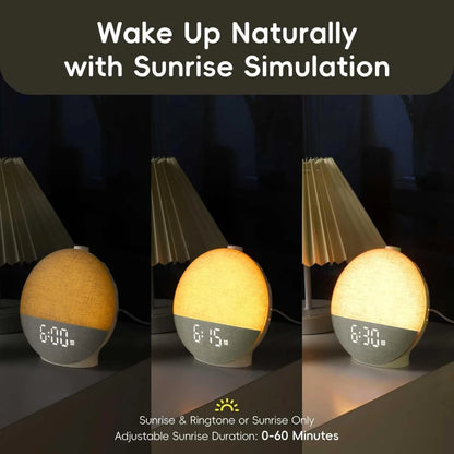 Transform Your Mornings with the Sunrise Alarm Clock: Wake-Up Light, White Noise Machine, Bluetooth Speaker & Color-Changing Night Lights - The Ultimate Bedroom Companion