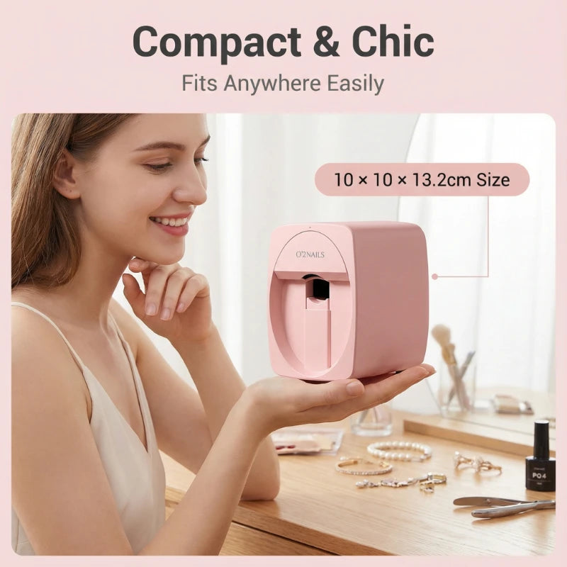 Portable 3D Nail Art Printer with Mobile App Control and Extensive Design Options for Family Use