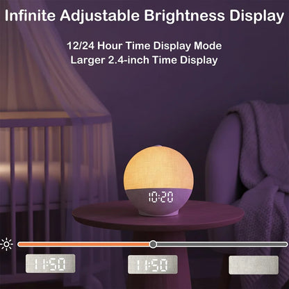 Transform Your Mornings with the Sunrise Alarm Clock: Wake-Up Light, White Noise Machine, Bluetooth Speaker & Color-Changing Night Lights - The Ultimate Bedroom Companion