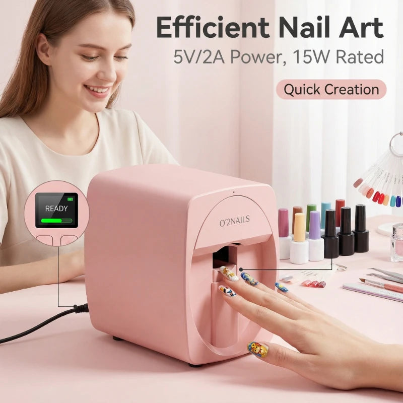 Portable 3D Nail Art Printer with Mobile App Control and Extensive Design Options for Family Use