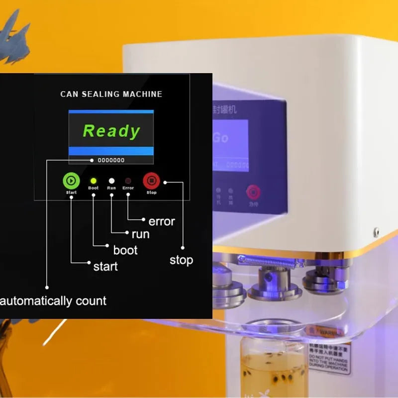 Automatic Rotary Can Sealing Machine for Tin Cans and PET Bottles - Ideal for Soda, Beer, Juice, and Food Beverages, 5.5mm Sealing Capability