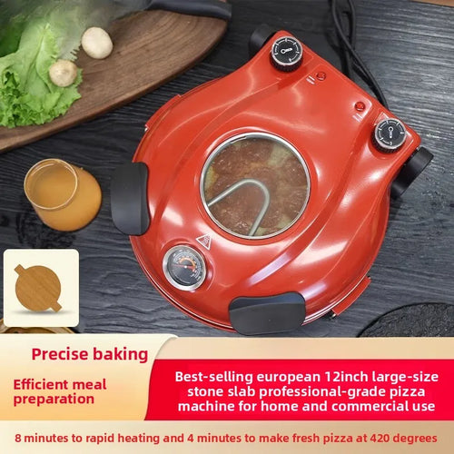 Dual Electric Heating Pizza Maker - 450℃ Commercial 12-Inch Oven for Quick Neapolitan Pizza in 3 Minutes and 30 Seconds