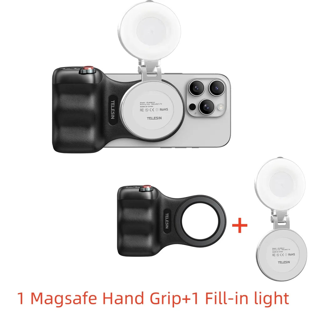 Elevate Your Photography with the TELESIN Magnetic Phone Camera Hand Grip - Remote Control for iPhone, HUAWEI, and SAMSUNG