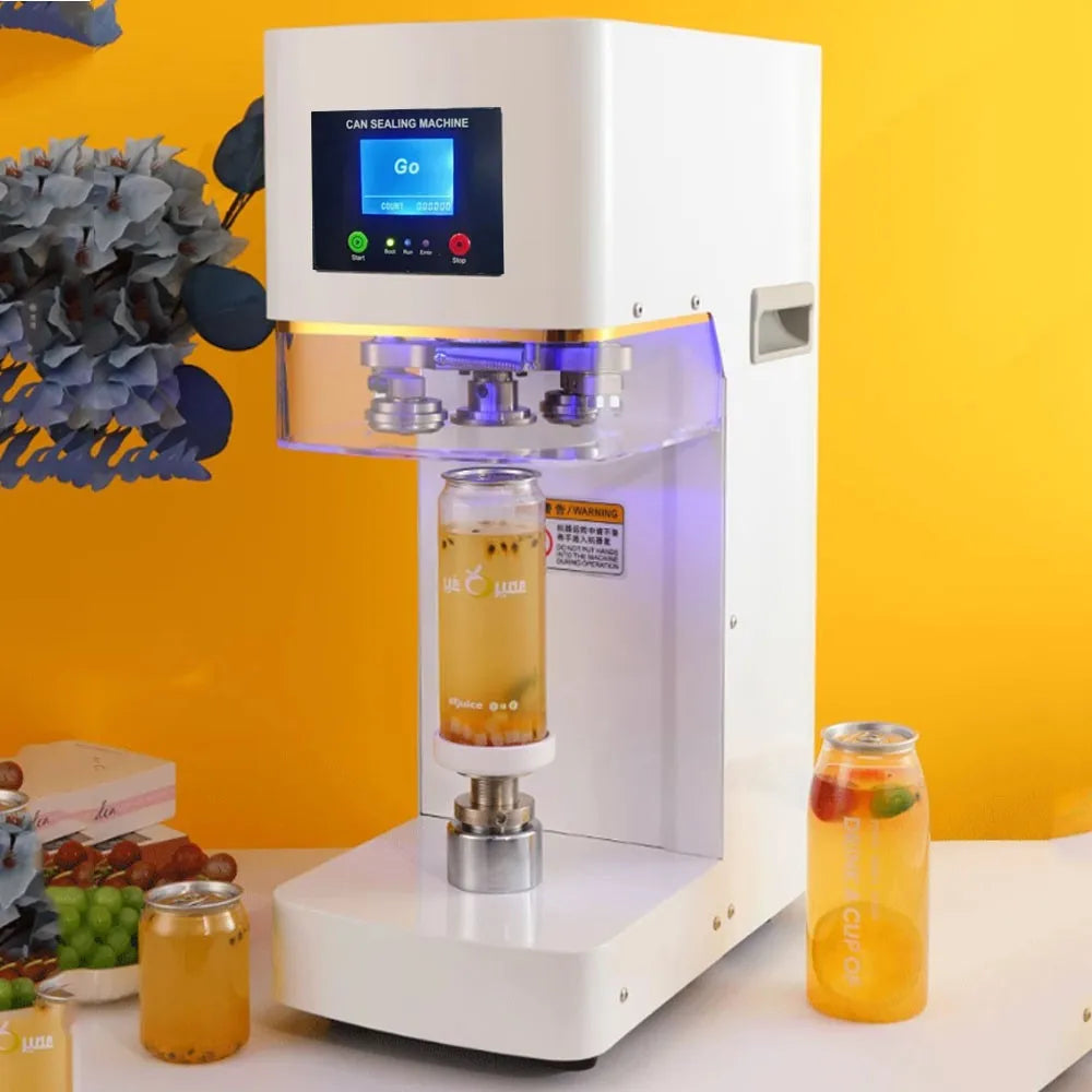 Automatic Rotary Can Sealing Machine for Tin Cans and PET Bottles - Ideal for Soda, Beer, Juice, and Food Beverages, 5.5mm Sealing Capability