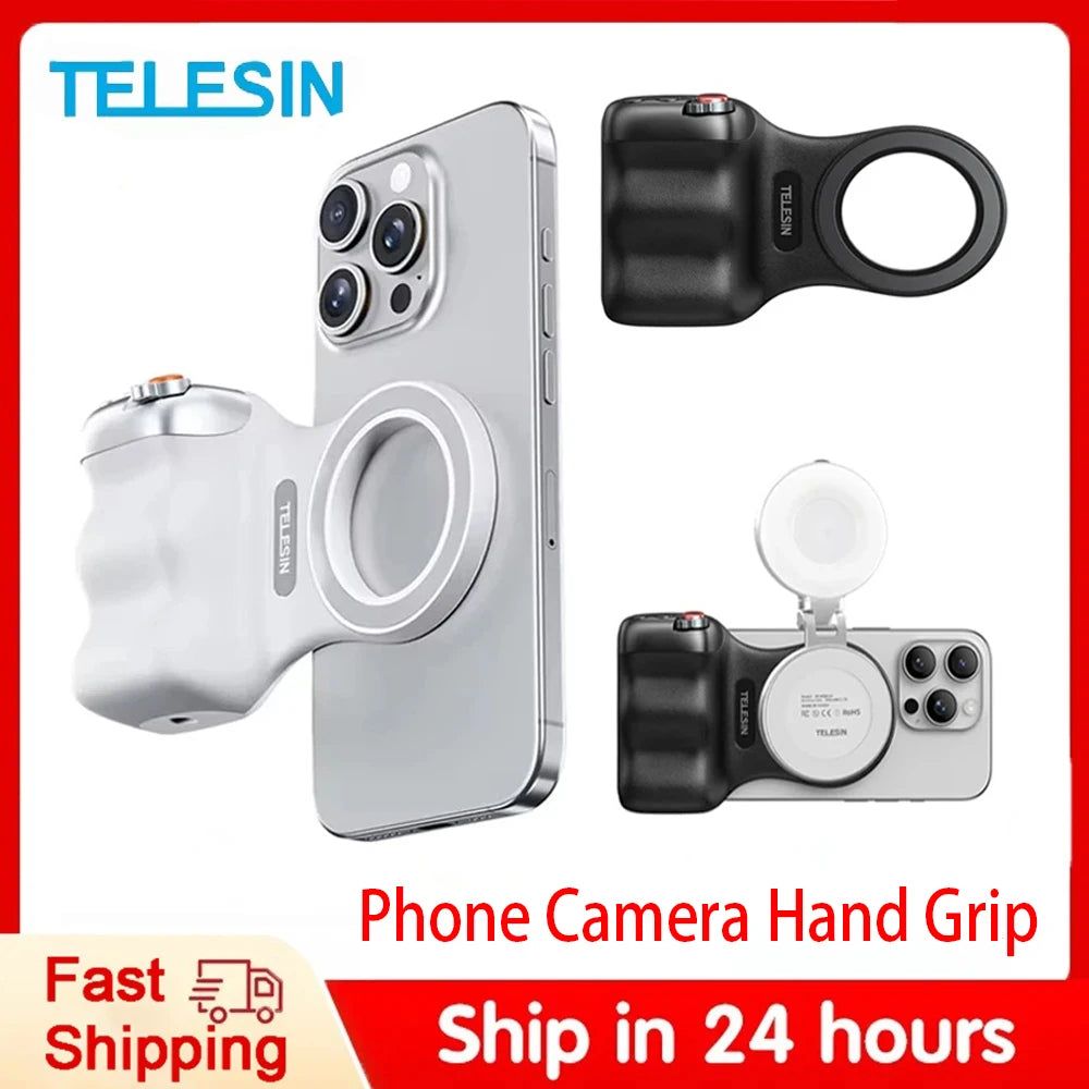 Elevate Your Photography with the TELESIN Magnetic Phone Camera Hand Grip - Remote Control for iPhone, HUAWEI, and SAMSUNG
