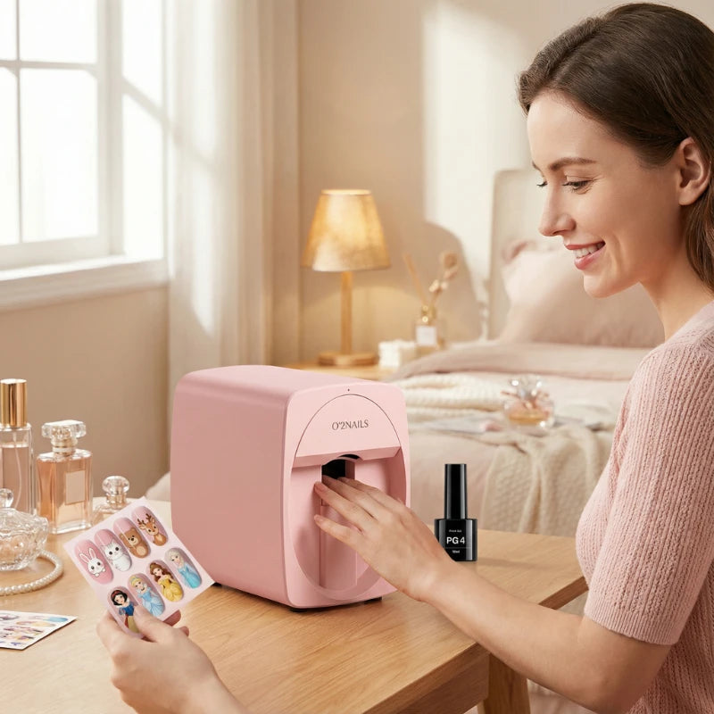 Portable 3D Nail Art Printer with Mobile App Control and Extensive Design Options for Family Use