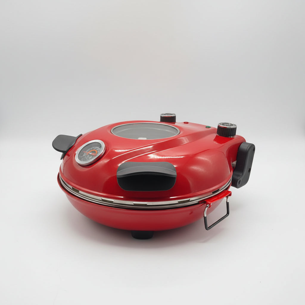 Electric Pizza Oven with Ceramic Stone Baking Plate - 31cm Diameter for Authentic Italian Pizza and Frozen Bread Defrosting