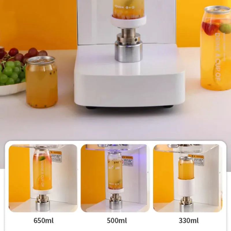 Automatic Rotary Can Sealing Machine for Tin Cans and PET Bottles - Ideal for Soda, Beer, Juice, and Food Beverages, 5.5mm Sealing Capability