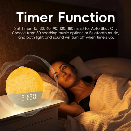Transform Your Mornings with the Sunrise Alarm Clock: Wake-Up Light, White Noise Machine, Bluetooth Speaker & Color-Changing Night Lights - The Ultimate Bedroom Companion