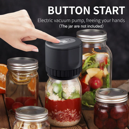 Revolutionize Your Food Storage with the Cordless Automatic Electric Mason Jar Vacuum Sealer Kit - Perfect for Freshness and Fermentation!